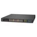 PLANET GS-5220-24UPL4XR L3 24-Port 10/100/1000T Ultra PoE + 4-Port 10G SFP+ Managed Switch with System Redundant Power (600W)